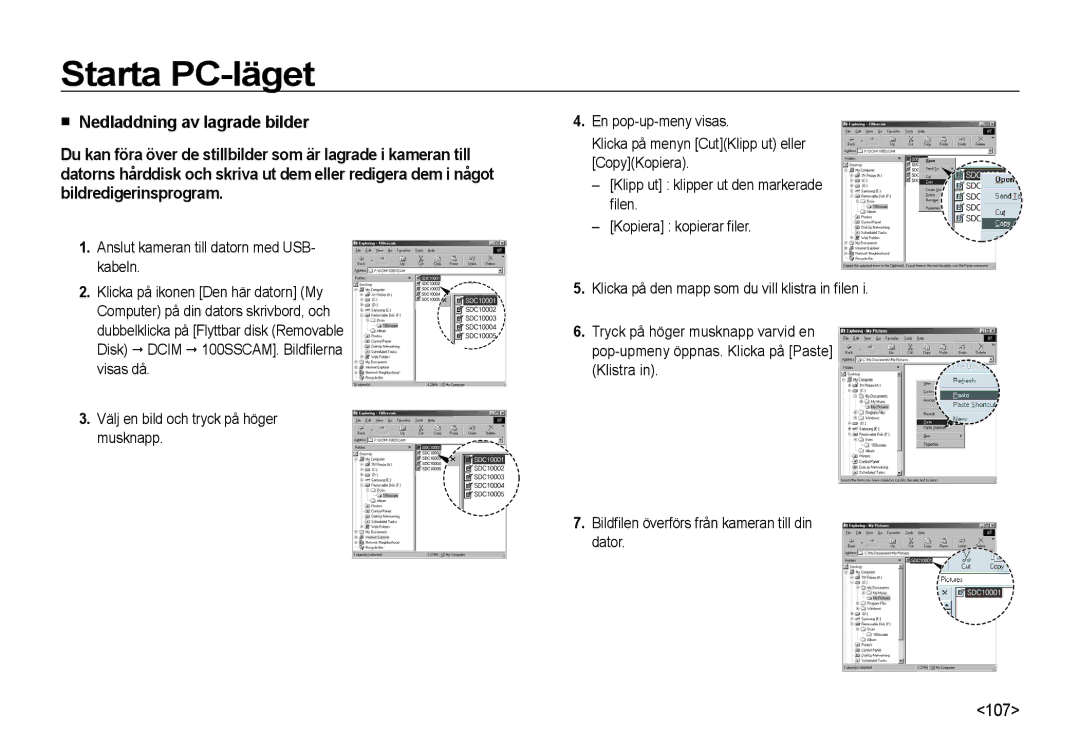 Samsung EC-NV4ZZBBA/E3, EC-NV4ZZSBA/E3, EC-NV4ZZPBA/E3, EC-NV4ZZTBB/E3, EC-NV4ZZBBA/E2 manual Nedladdning av lagrade bilder 