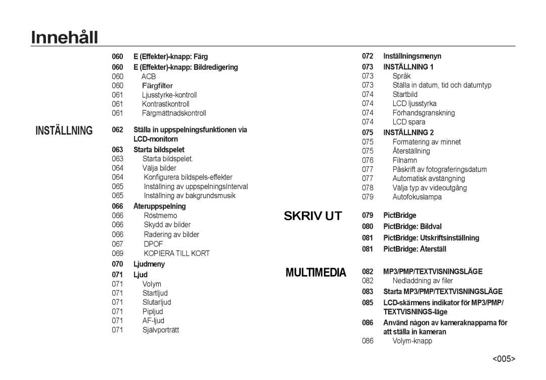 Samsung EC-NV4ZZPBA/E3 manual Effekter-knapp Färg Effekter-knapp Bildredigering, 062, LCD-monitorn, Starta bildspelet 