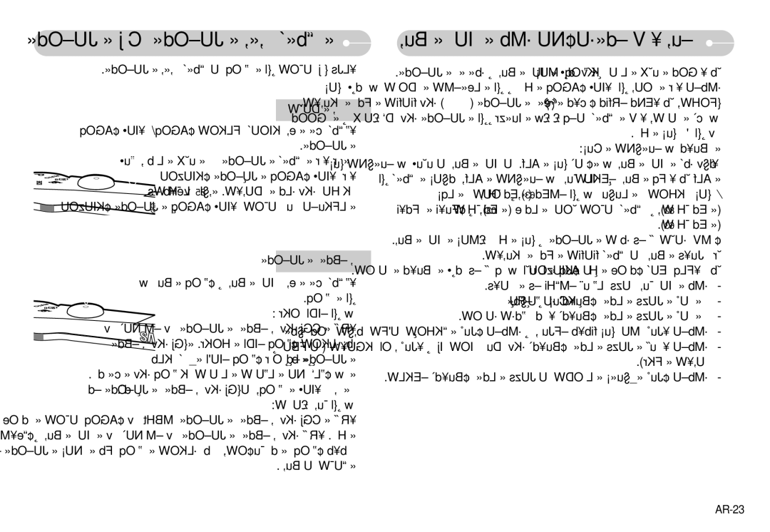 Samsung EC-NV7ZZBBA/AS manual «∞JU±Od« ∞C∂j «∞JU±Od« √¸«¸ «ß∑ªb«Â, AR-23, «∞Hö‘ u¡ ≈ö‚ Ël ≈∞v, «∞∑ºπOq Ël ≠OKr ±IDl Ël ≠w 