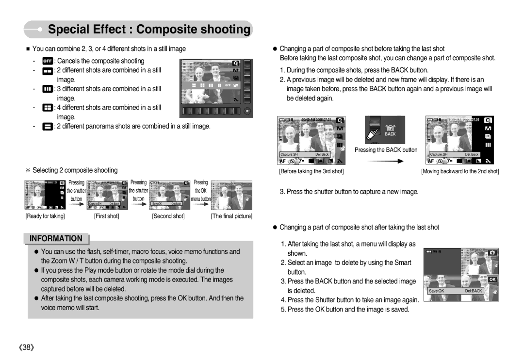 Samsung EC-NV7ZZBBE/E1, EC-NV7ZZBBC/DE, EC-NV7ZZBBA/FR Special Effect Composite shooting, Selecting 2 composite shooting 