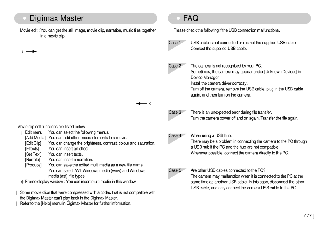 Samsung EC-NV7ZZBBJ/AS, EC-NV7ZZBBC/DE, EC-NV7ZZBBA/FR, EC-NV7ZZBBB/E2, EC-NV7ZZBBB/FR, EC-NV7ZZBBB/IT, EC-NV7ZZBBA/IT manual Faq 