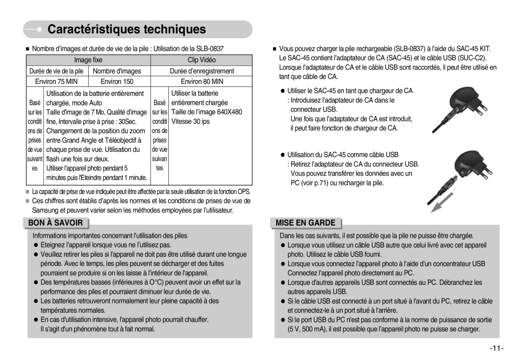 Samsung EC-NV7ZZBBC/DE, EC-NV7ZZBBA/FR, EC-NV7ZZBBB/E2, EC-NV7ZZBBB/FR manual BON À Savoir 