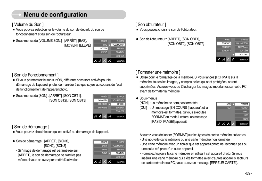 Samsung EC-NV7ZZBBC/DE, EC-NV7ZZBBA/FR, EC-NV7ZZBBB/E2, EC-NV7ZZBBB/FR manual Volume du Son 