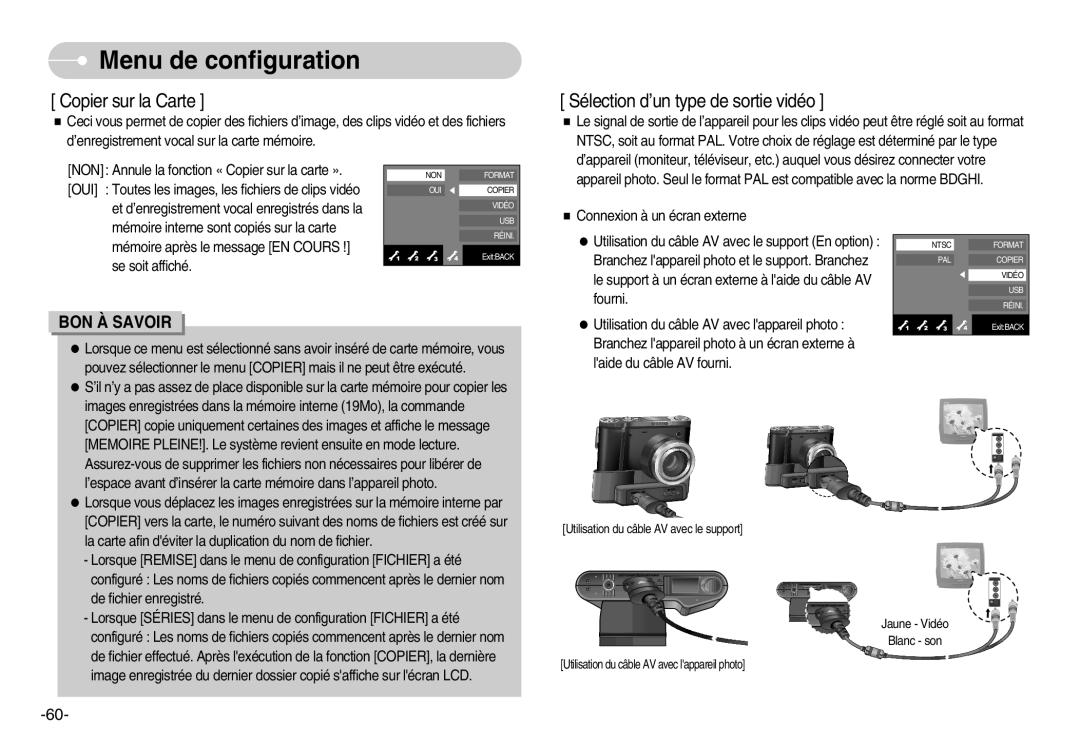 Samsung EC-NV7ZZBBA/FR, EC-NV7ZZBBC/DE, EC-NV7ZZBBB/E2, EC-NV7ZZBBB/FR manual Copier sur la Carte 