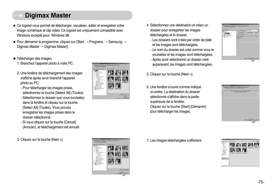 Samsung EC-NV7ZZBBC/DE, EC-NV7ZZBBA/FR, EC-NV7ZZBBB/E2, EC-NV7ZZBBB/FR manual Digimax Master 