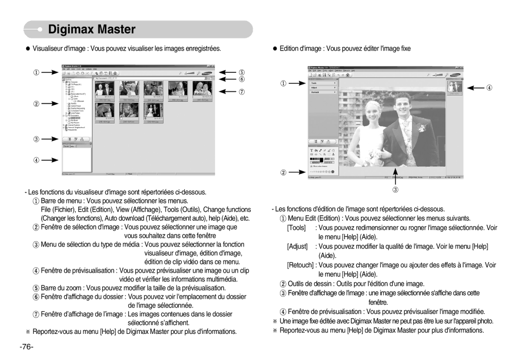 Samsung EC-NV7ZZBBA/FR, EC-NV7ZZBBC/DE, EC-NV7ZZBBB/E2, EC-NV7ZZBBB/FR manual Digimax Master 