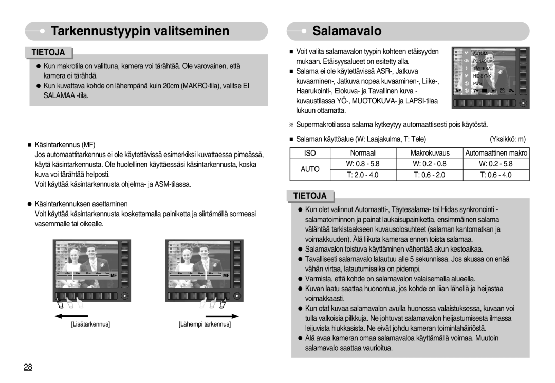 Samsung EC-NV7ZZBBB/E2, EC-NV7ZZBBC/DE, EC-NV7ZZBBA/FI, EC-NV7ZZBBC/E2 manual Salamavalo, Auto 