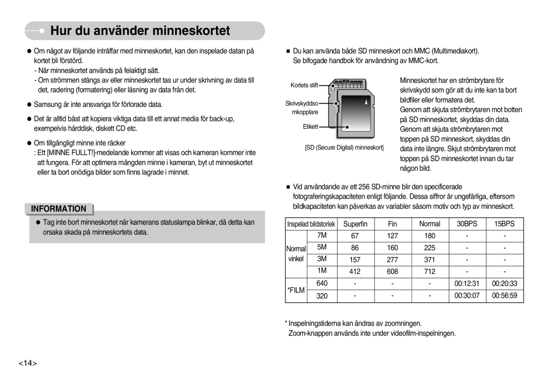 Samsung EC-NV7ZZBBC/E2, EC-NV7ZZBBC/DE, EC-NV7ZZBBB/E2, EC-NV7ZZBBA/FI manual 30BPS 15BPS, Film 