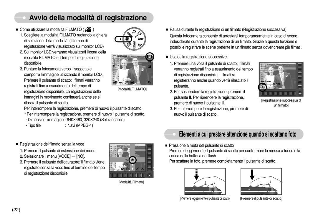 Samsung EC-NV7ZZBBC/E1, EC-NV7ZZBBC/DE, EC-NV7ZZBBB/IT manual Elementi a cui prestare attenzione quando si scattano foto 