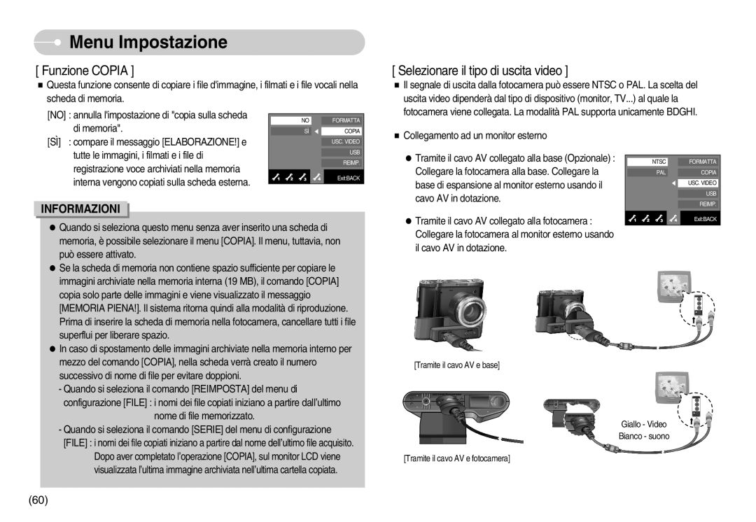 Samsung EC-NV7ZZBBB/IT, EC-NV7ZZBBC/DE, EC-NV7ZZBBA/IT, EC-NV7ZZBBC/E1 manual Funzione Copia 