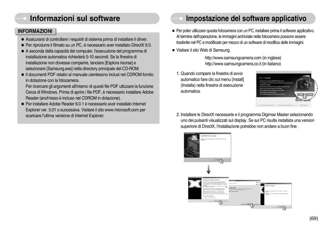 Samsung EC-NV7ZZBBA/IT, EC-NV7ZZBBC/DE, EC-NV7ZZBBB/IT, EC-NV7ZZBBC/E1 manual Impostazione del software applicativo 