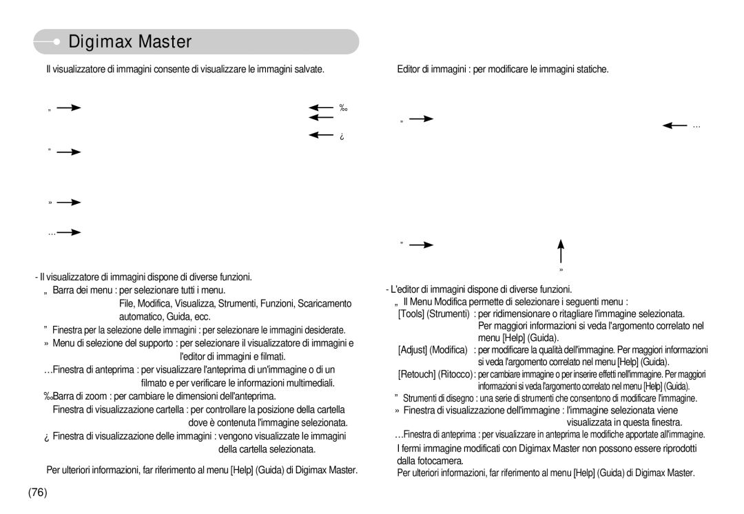 Samsung EC-NV7ZZBBB/IT, EC-NV7ZZBBC/DE, EC-NV7ZZBBA/IT, EC-NV7ZZBBC/E1 manual Digimax Master 