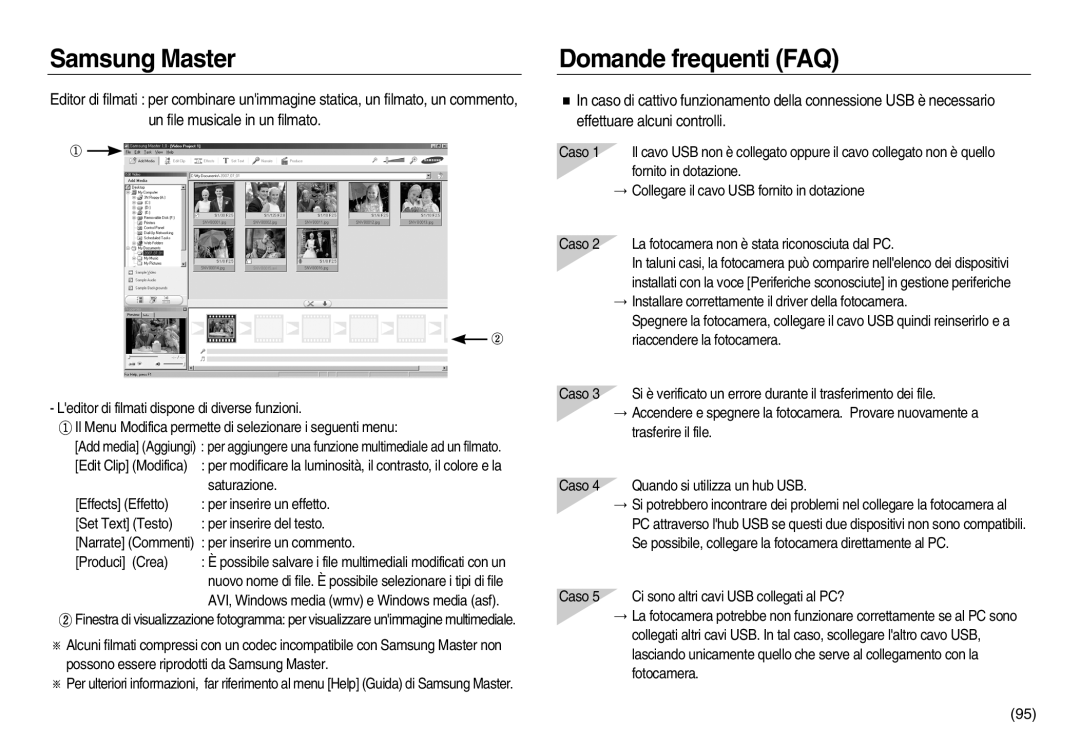 Samsung EC-NV8ZZBBA/E1, EC-NV8ZZSBA/E1, EC-NV8ZZSDA/E3, EC-NV8ZZBDA/E3, EC-NV8ZZSBA/IT, EC-NV8ZZBBA/IT Domande frequenti FAQ 