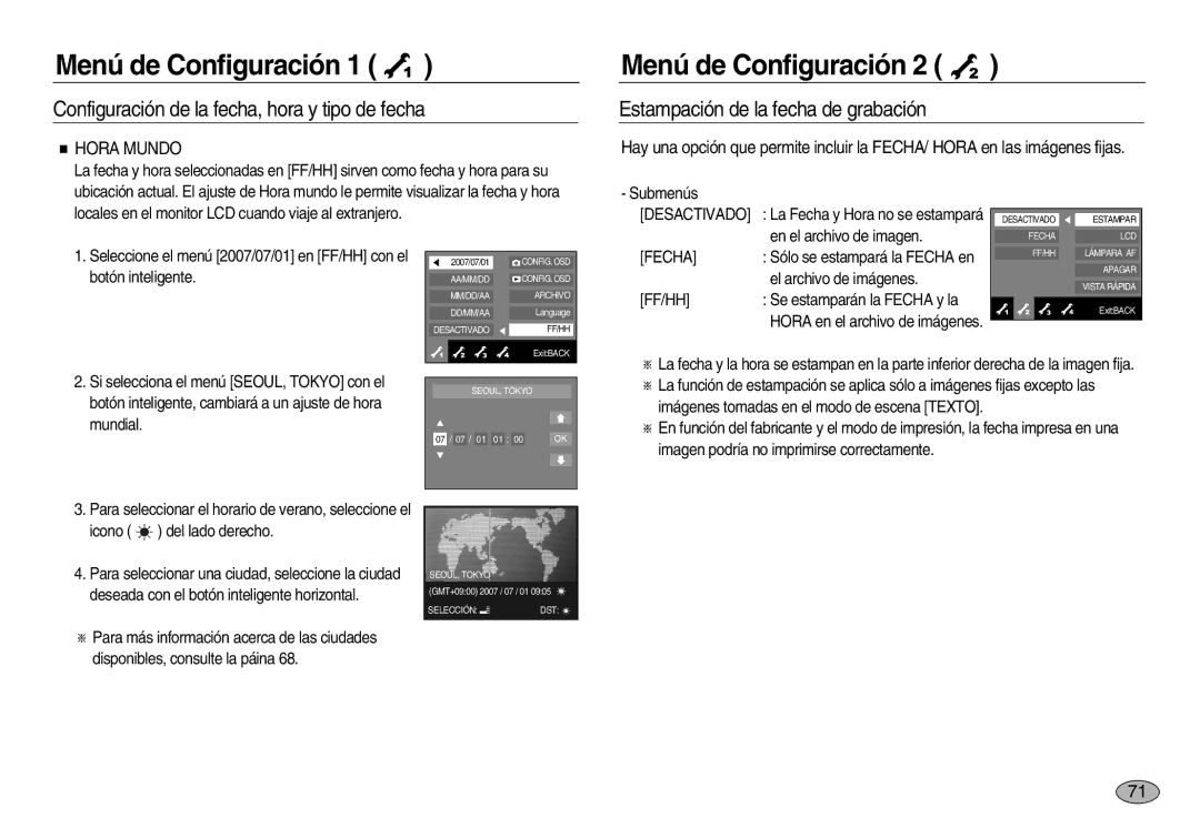 Samsung EC-NV8ZZSDA/E3, EC-NV8ZZBBA/E1, EC-NV8ZZSBA/E1, EC-NV8ZZBDA/E3 manual Estampación de la fecha de grabación, Fecha 