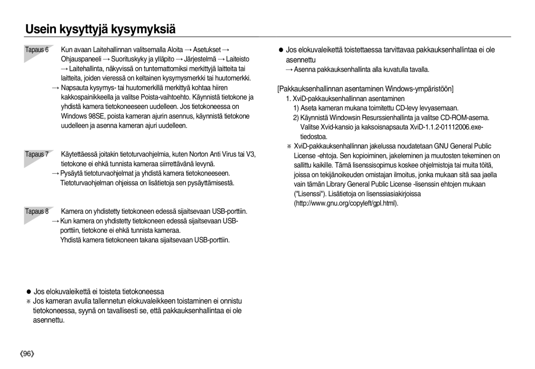 Samsung EC-NV8ZZBDA/E3, EC-NV8ZZSDA/E3, EC-NV8ZZSBA/E2, EC-NV8ZZBBA/E2 Pakkauksenhallinnan asentaminen Windows-ympäristöön 