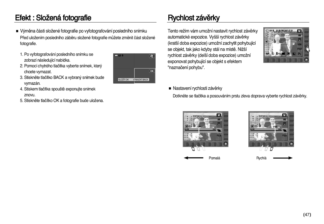 Samsung EC-NV8ZZSDA/E3, EC-NV8ZZBDA/E3 manual Rychlost závûrky 