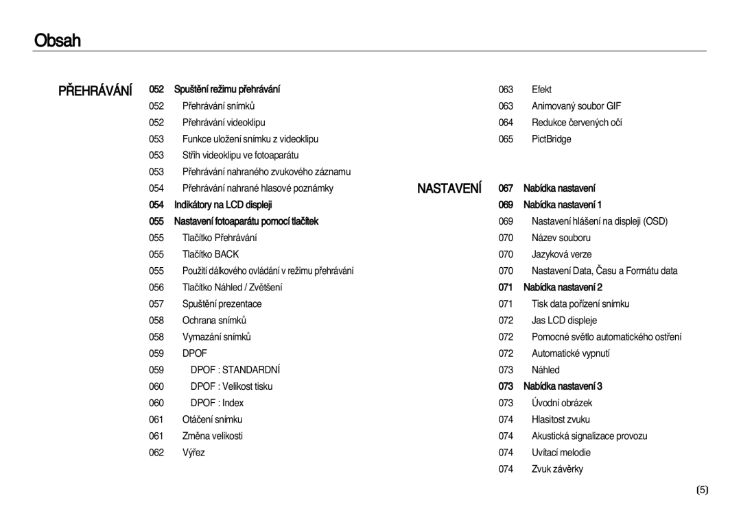 Samsung EC-NV8ZZSDA/E3, EC-NV8ZZBDA/E3 manual Dpof Standardní 