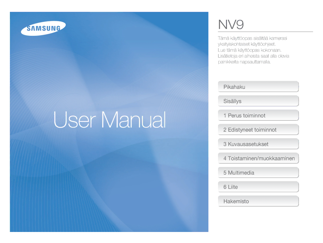 Samsung EC-NV9ZZBBA/E2, EC-NV9ZZBBA/E1, EC-NV9ZZSBA/E2, EC-NV9ZZPBA/E2 manual 