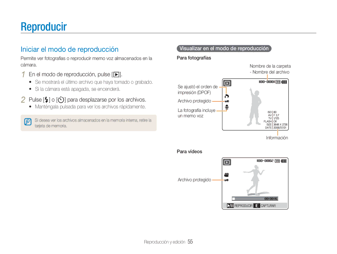 Samsung EC-NV9ZZBBA/E1, EC-NV9ZZPBA/FR Reproducir, Iniciar el modo de reproducción, En el modo de reproducción, pulse y 