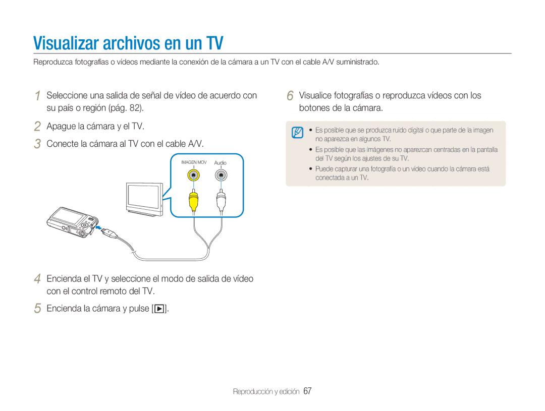 Samsung EC-NV9ZZBBA/E1, EC-NV9ZZPBA/FR, EC-NV9ZZSBA/E1 manual Visualizar archivos en un TV 