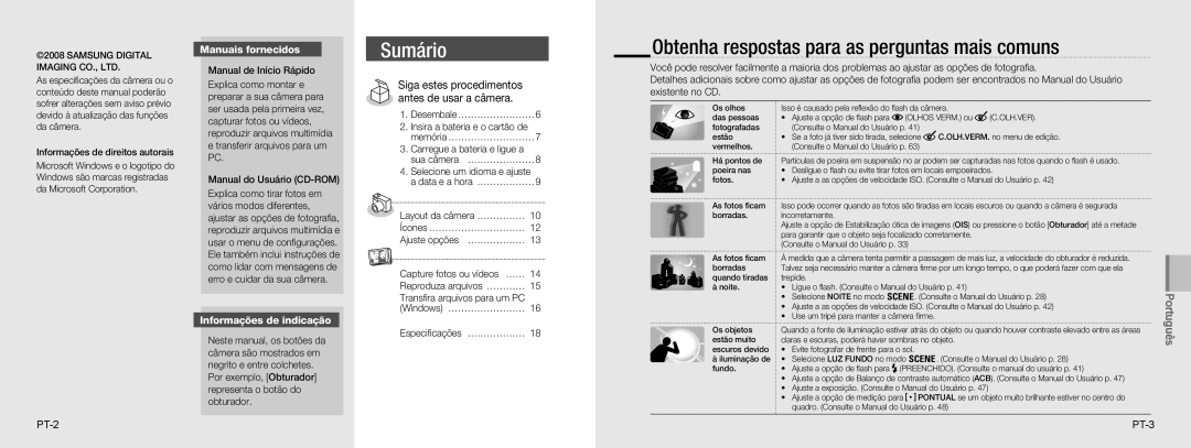 Samsung EC-NV9ZZSBA/E3 manual Obtenha respostas para as perguntas mais comuns, Manuais fornecidos, Informações de indicação 