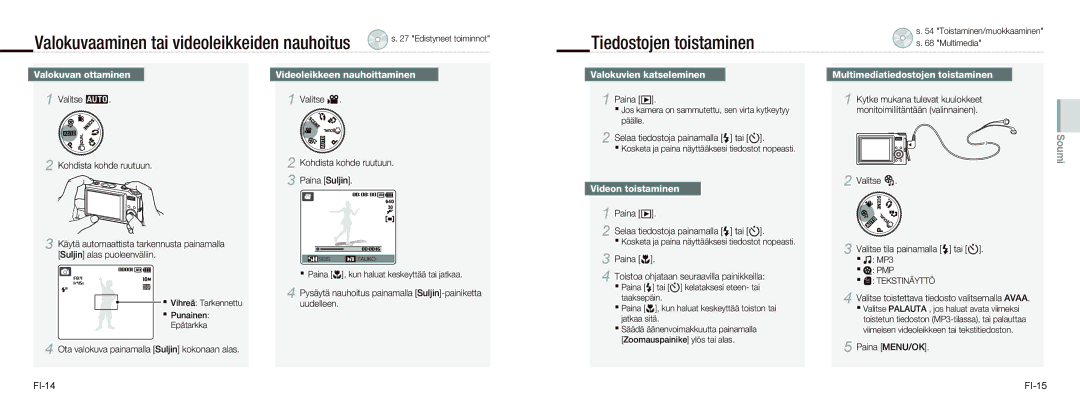 Samsung EC-NV9ZZBBB/IT, EC-NV9ZZSBA/FR, EC-NV9ZZPBA/FR, EC-NV9ZZBBA/FR, EC-NV9ZZSBA/IT, EC-NV9ZZPBA/IT Tiedostojen toistaminen 