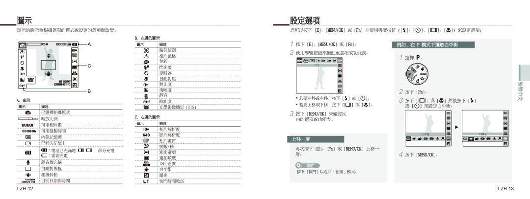 Samsung EC-NV9ZZBBA/E3, EC-NV9ZZSBA/FR manual F \NFOV0PL! !\Go, e \t \w \r \Go \w! !\r \F \Go! !\NFOV0PL, ZH-12 ZH-13 