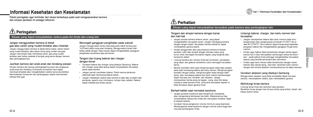 Samsung EC-NV9ZZPBA/RU, EC-NV9ZZSBA/FR, EC-NV9ZZPBA/FR, EC-NV9ZZBBA/FR, EC-NV9ZZSBA/IT Informasi Kesehatan dan Keselamatan 