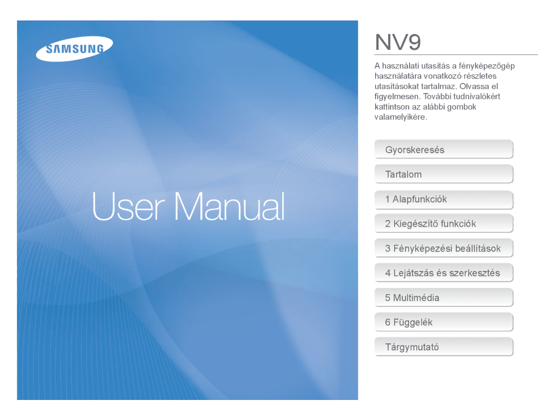 Samsung EC-NV9ZZBBA/E3, EC-NV9ZZSBB/IT, EC-NV9ZZSBA/E3 manual 