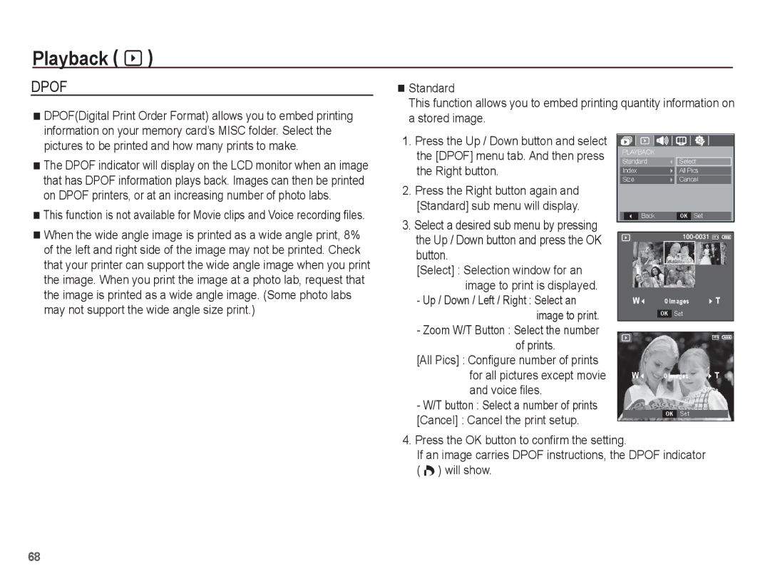 Samsung EC-P10ZZSBB/FR manual Dpof 