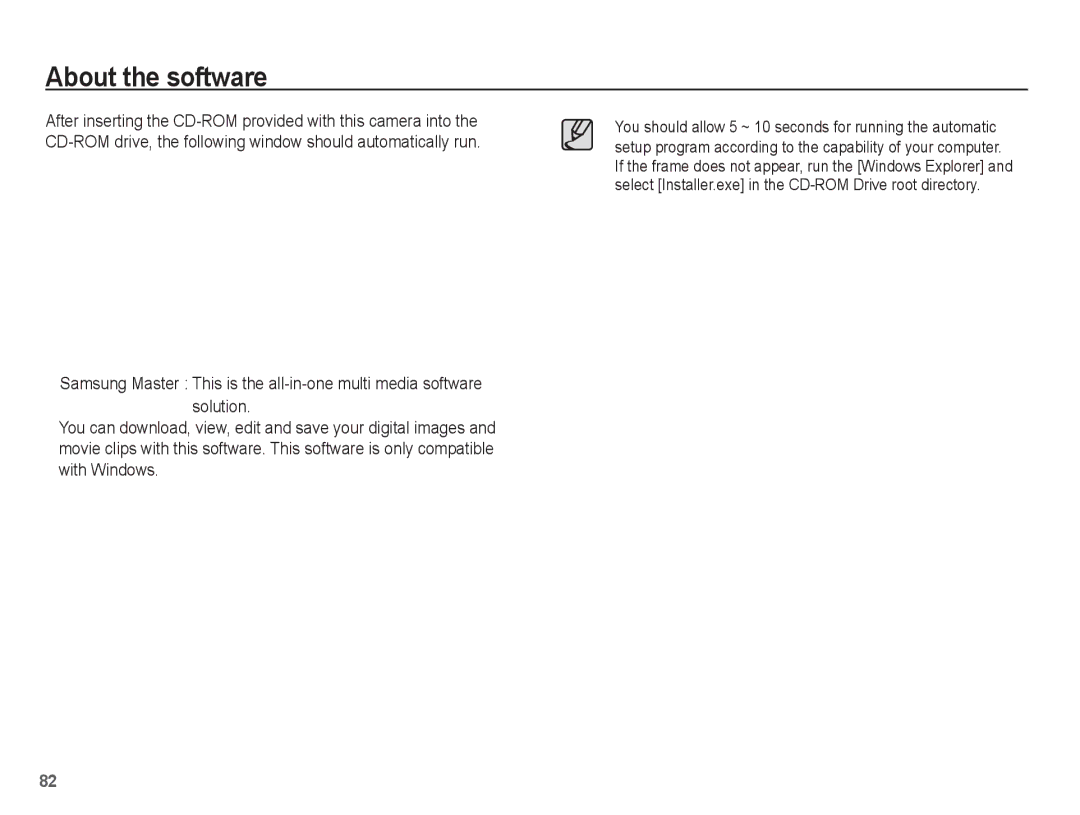 Samsung EC-P10ZZSBB/FR manual About the software 