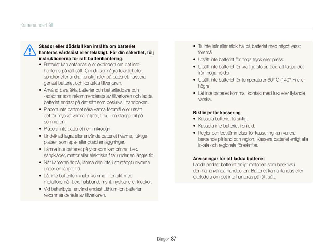 Samsung EC-PL100ZBPSE2, EC-PL100ZBPBE2, EC-PL101ZBDSE2 manual Anvisningar för att ladda batteriet 