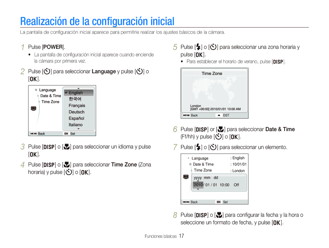 Samsung EC-PL101ZBDSE1, EC-PL100ZBPSE1, EC-PL100ZBPBZA, EC-PL100ZBPBGB Realización de la conﬁguración inicial, Pulse Power 