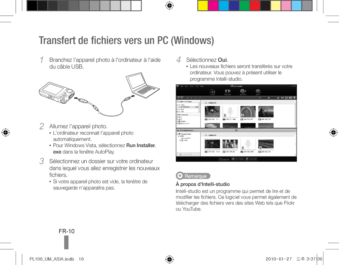 Samsung EC-PL100ZDPSIR, EC-PL101ZBDSE1, EC-PL100ZBPSE1 Transfert de fichiers vers un PC Windows, FR-10, Sélectionnez Oui 