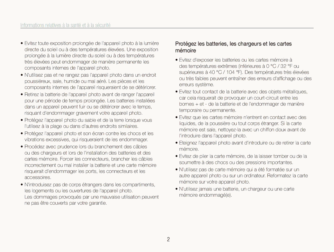 Samsung EC-PL101ZBPBE1, EC-PL101ZBDSE1, EC-PL100ZBPSE1, EC-PL100ZBPBZA Informations relatives à la santé et à la sécurité 