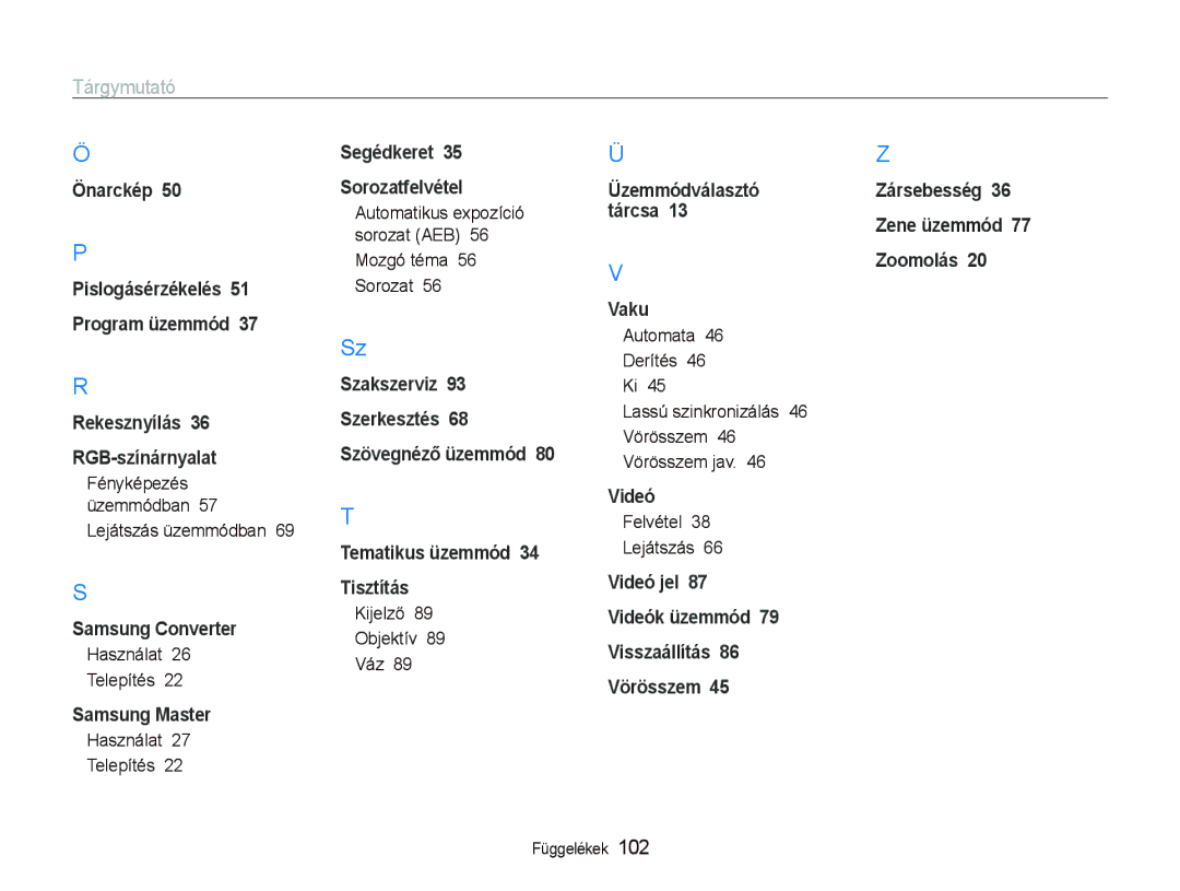 Samsung EC-PL10ZABP/E3 manual Fényképezés üzemmódban Lejátszás üzemmódban, Használat Telepítés, Mozgó téma 56 Sorozat 