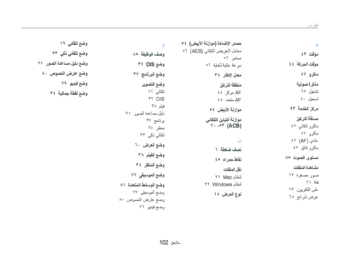 Samsung EC-PL10ZABP/SA, EC-PL10ZBBP/ME, EC-PL10ZRBP/ME, EC-PL10ZLBP/ME, EC-PL10ZRDP/ME, EC-PL10ZRBP/SA ٨١ ﺓﺩﺪﻌﺘﻤﻟﺍ ﻂﺋﺎﺳﻮﻟﺍ ﻊﺿﻭ 