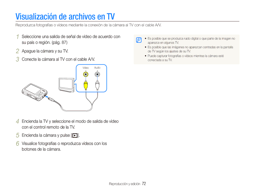 Samsung EC-PL10ZPBP/E1, EC-PL10ZRBP/E1 manual Visualización de archivos en TV 