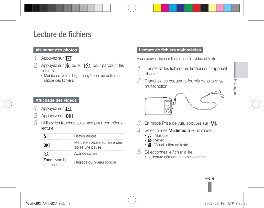 Samsung EC-PL10ZSBP/E3, EC-PL10ZRBP/FR manual Lecture de fichiers, FR-9, Visionner des photos, Affichage des vidéos 