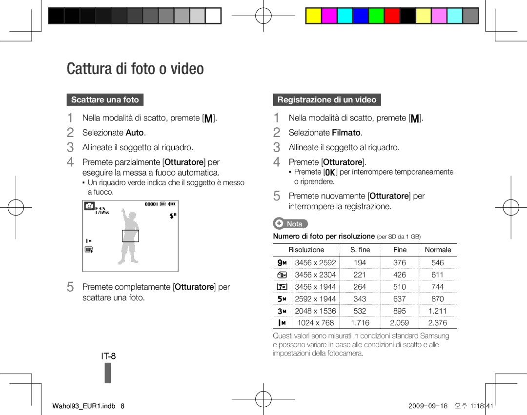 Samsung EC-PL10ZRBP/E1, EC-PL10ZRBP/FR manual Cattura di foto o video, IT-8, Scattare una foto, Registrazione di un video 