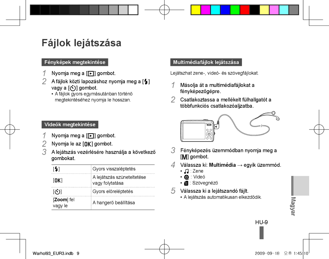 Samsung EC-PL10ZEBA/RU, EC-PL10ZRBP/FR manual Fájlok lejátszása, Fényképek megtekintése, Multimédiafájlok lejátszása 