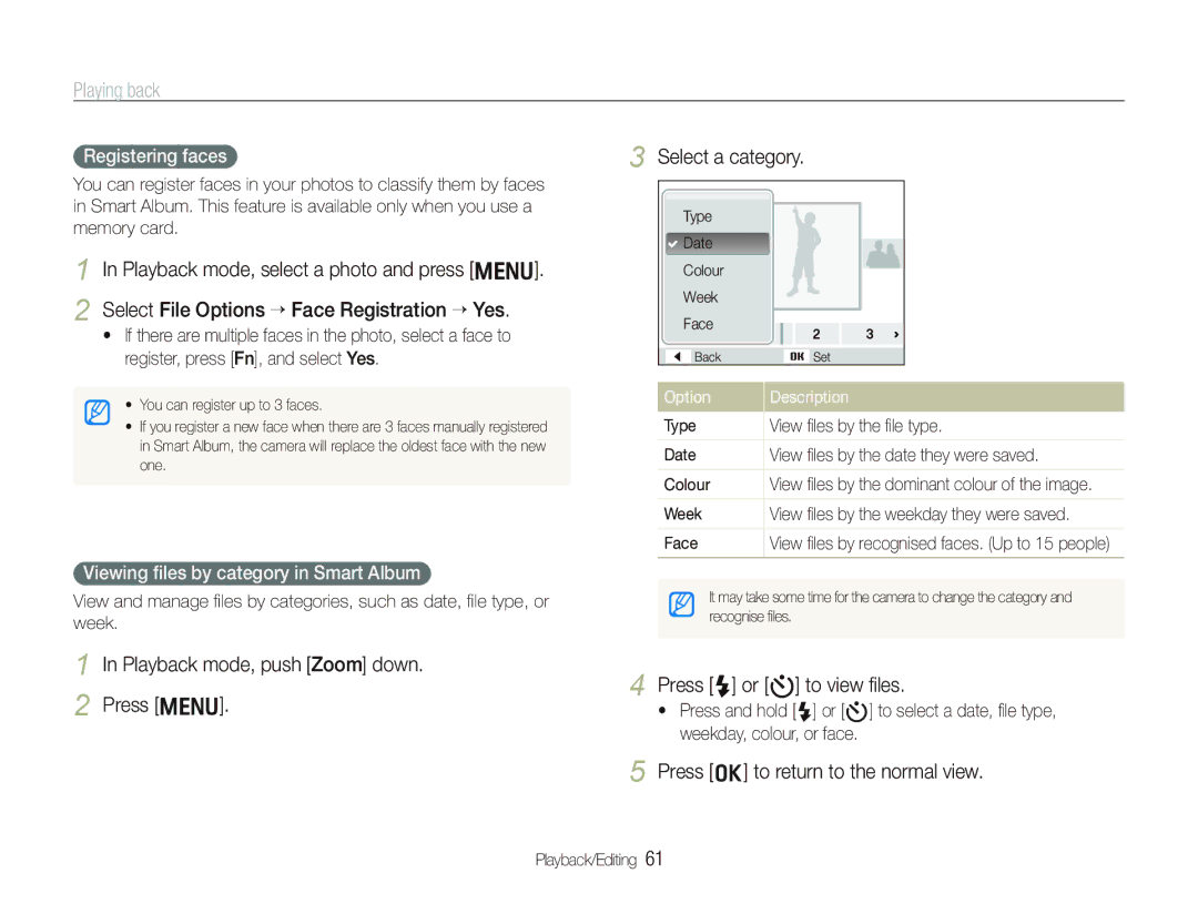 Samsung EC-PL10ZBBP/VN, EC-PL10ZRBP/FR, EC-PL10ZPBP/FR, EC-PL10ZLBP/FR, EC-PL10ZSBP/IT, EC-PL10ZRBP/IT manual Playing back 