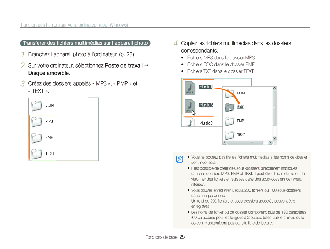 Samsung EC-PL10ZLBP/FR, EC-PL10ZRBP/FR, EC-PL10ZPBP/FR manual Transférer des ﬁchiers multimédias sur lappareil photo 