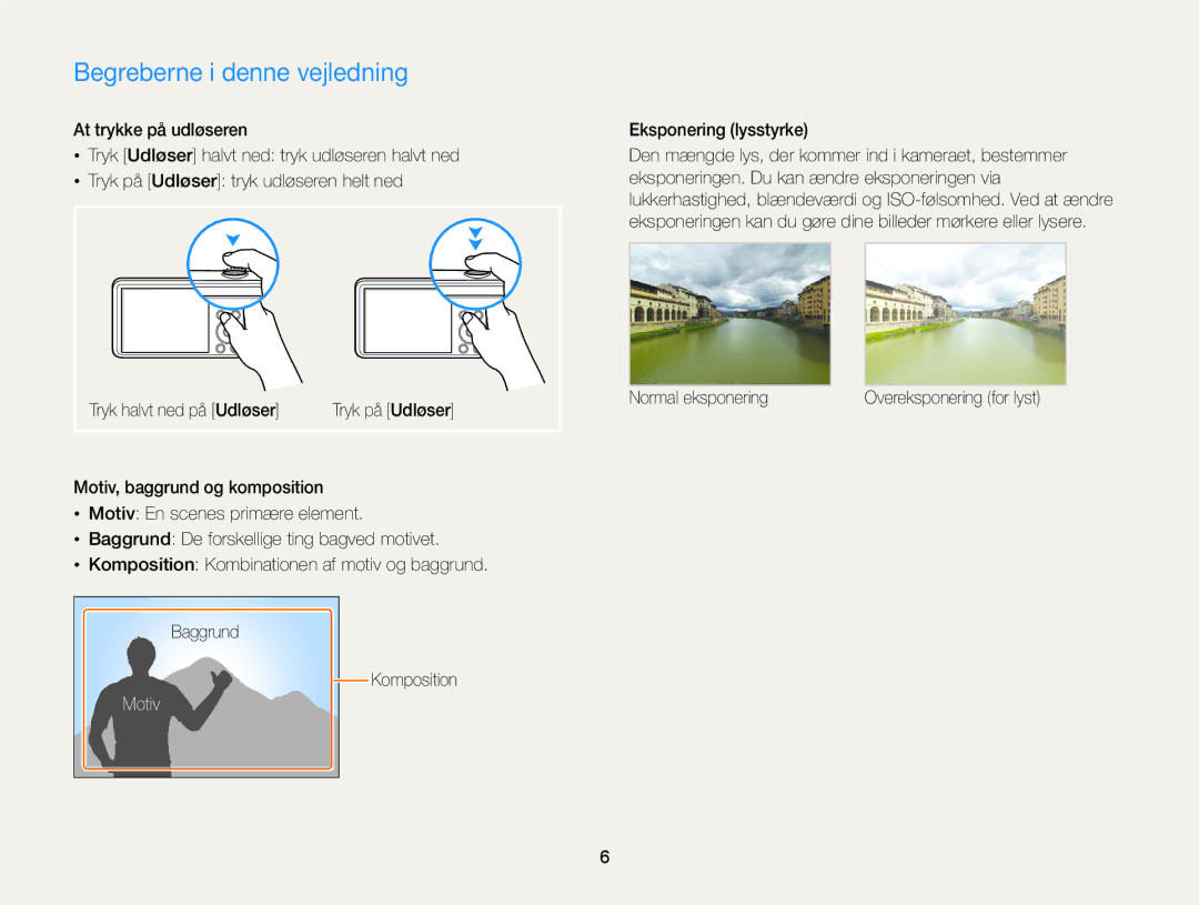 Samsung EC-PL20ZZBPBE2, EC-PL120ZBPSE2 Begreberne i denne vejledning, Motiv, Eksponering lysstyrke, Normal eksponering 