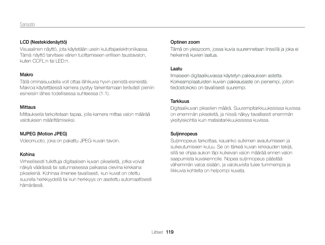 Samsung EC-PL120ZBPLE2, EC-PL120ZBPSE2, EC-PL20ZZBPSE2, EC-PL210ZBPPE2, EC-PL120ZFPSE2, EC-PL210ZBPBE2 manual Suljinnopeus 