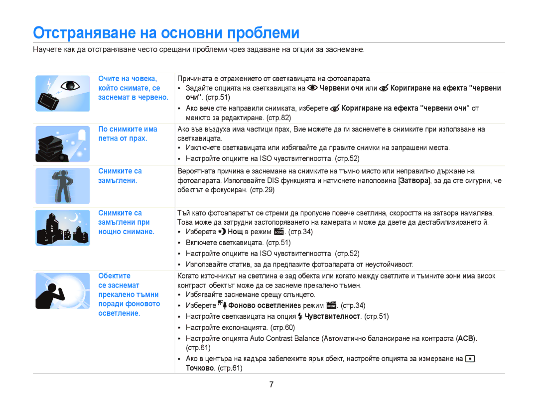 Samsung EC-PL20ZZBPBE3 manual Отстраняване на основни проблеми, Червени очи или, Коригиране на ефекта червени очи от 