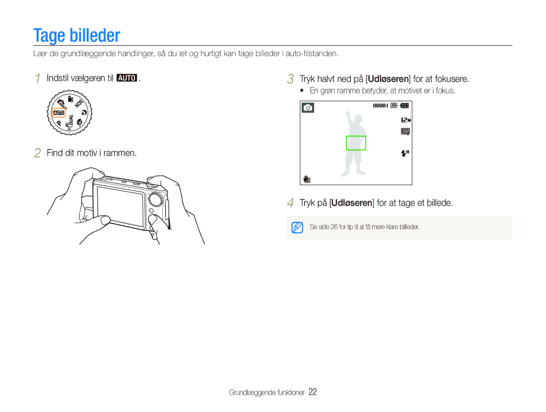 Samsung EC-PL150ZBPVE2, EC-PL150ZBPLE2, EC-PL150ZBPRE2 manual Tage billeder 