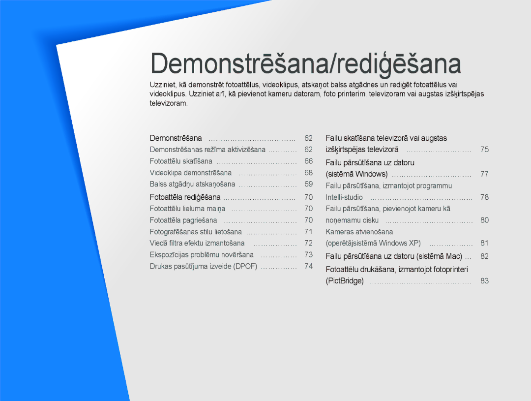 Samsung EC-PL150ZBPURU, EC-PL150ZBPRRU, EC-PL150ZBPSRU, EC-PL150ZBPLRU manual Demonstrēšana/rediģēšana 