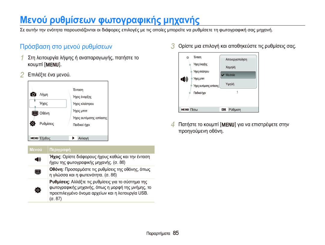 Samsung EC-PL150ZBPUE3 manual ȂİȞȠȪȡȣșȝȓıİȦȞĳȦĲȠȖȡĮĳȚțȒȢȝȘȤĮȞȒȢ, ȆȡȩıȕĮıȘıĲȠȝİȞȠȪȡȣșȝȓıİȦȞ, ǼʌȚȜȑȟĲİȑȞĮȝİȞȠȪ 