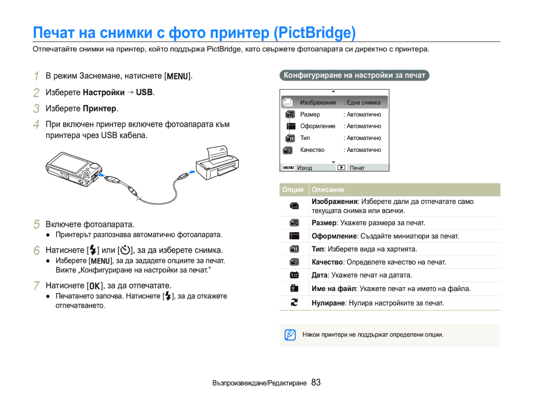 Samsung EC-PL150ZBPSE3 manual Ɉɟɱɚɬɧɚɫɧɢɦɤɢɫɮɨɬɨɩɪɢɧɬɟɪ3LFW%ULGJH, ɆɚɬɢɫɧɟɬɟF@ɢɥɢt@ɡɚɞɚɢɡɛɟɪɟɬɟɫɧɢɦɤɚ 